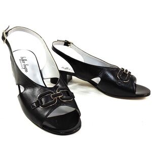 SOFFICE SOGNO 🇮🇹 WOMEN'S BLACK SOFT LEATHER COMFORT SUMMER SANDALS